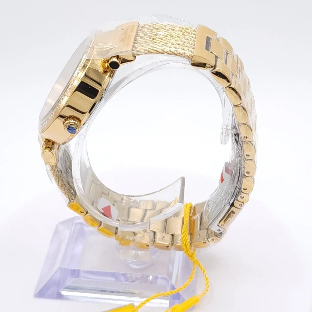 Invicta Angel Eterna 28918 Womens Watch Gold Crystal Bezel 36mm Quartz NEW